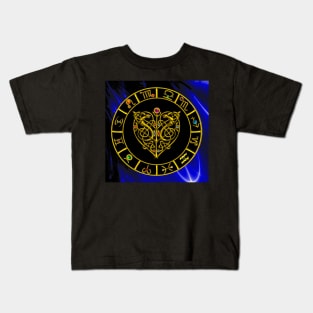 GOLD ZODIAC CHART AND ASTRAL HEART WITH CELTIC KNOTS Kids T-Shirt